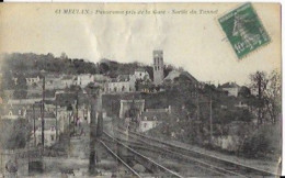 78 MEULAN . PANORAMA  PRIS DE LA GARE . SORTIE DU TUNNEL  (  état Froissée ) - Meulan