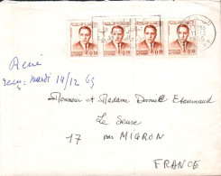 MAROC AFFRANCHISSEMENT COMPOSE SUR LETTRE POUR LA FRANCE 1965 - Marruecos (1956-...)