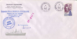 FSAT TAAF Marion Dufresne. 03.01.83 SPA Op 83/1. Pli Illustré - Lettres & Documents