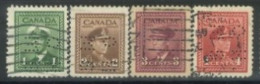 CANADA - 1942, KING GEORGE VI IN NAVAL UNIFORM STAMPS SET OF 4, USED. - Usati