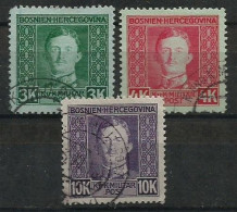 Bosnia Bosnien K.u.K. Austria Hungary Mi.139, 140 & 141 All The 3 Key Stamps Of The Set Used 1917 - Bosnia Herzegovina