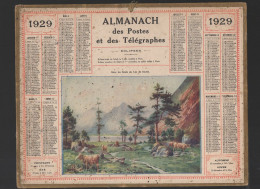Calendrier PTT  1929 :/imp Oberthur Complet De  Ses Feuillets ; (CAL PTT 1929M) - Grossformat : 1921-40