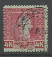 Bosnia Bosnien K.u.K. Austria Hungary Mi.140 ERROR Shorter Stamp On Left Side Used 1917 Shifted Perforation Or Fake? - Bosnia And Herzegovina