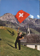 11903691 Melchtal Fahnenschwinger Kapelle Melchtaler Berge Melchtal - Sonstige & Ohne Zuordnung