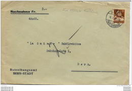 51- 22 -  Enveloppe Envoyée De Bern 1930 - Remboursement - Cartas & Documentos