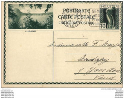 27-82 - Entier Postal Avec Illustration  Lugano - Oblit Mécanique 1930 - Stamped Stationery