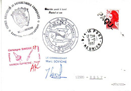 FSAT TAAF Marion Dufresne. 09.11.87 Le Port Runion Campagne Oceanographique SINODE 27 - Briefe U. Dokumente