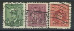 CANADA - 1942, KING GEORGE VI IN NAVAL UNIFORM STAMPS SET OF 3, USED. - Used Stamps