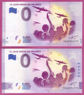 0-Euro PEAX 2020-1 75 JAAR VREDE EN VRIJHEID  Set NORMAL+ANNIVERSARY - Essais Privés / Non-officiels