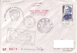 FSAT TAAF Marion Dufresne. 01.07.88 Crozet Campagne Oceanographique Suzan/MD/Indivat. 15 Ans De Missions - Lettres & Documents