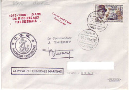 FSAT TAAF Marion Dufresne. 15.05.88 Port Said. 15 Ans De Missions Aux TAAF - Cartas & Documentos