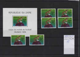 Kongo Kinshasa Michel Cat.No. Mnh/** 484/489 + Sheet 15 Soccer - Ungebraucht