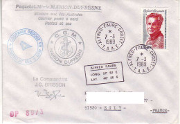 FSAT TAAF Marion Dufresne. 07.03.89 Crozet - Cartas & Documentos