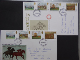 GREAT BRITAIN SG 1087-90 HORSE RACING PAINTINGS FDC  2 DIFFERENT  - Unclassified