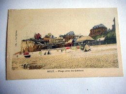 CPA 80 AULT PLAGE AVEC CABINES - Ault