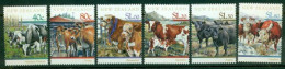 NEW ZEALAND 1997 Mi 1571-76A** Year Of The Ox – Cow Breeds [B1060] - Kühe