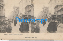 227904 FRANCE NICE STREET FRANÇOIS DE PAULE STEREO VIEW POSTAL POSTCARD - Autres & Non Classés