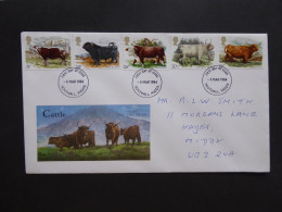 GREAT BRITAIN SG 1240-44 BRITISH CATTLES FDC    - Unclassified