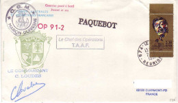 FSAT TAAF Marion Dufresne. 02.01.91 Le Port Reunion Op 91.2 - Briefe U. Dokumente