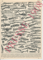 Planche 1908 Fusils Armurerie Arme Fusil Ancien Mousqueton Arquebuse Mousquet Winchester Giffard + Fustel De Coulanges - Autres & Non Classés