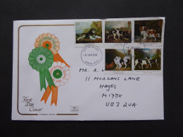 GREAT BRITAIN SG 1531-35 DOGS PAINTINGS BY GEORGE STUBBS FDC    - Zonder Classificatie