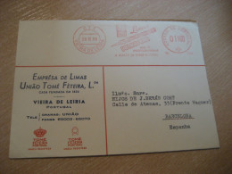 VIEIRA DE LEIRIA 1955 To Barcelona Spain Limas Colarinho Meter Mail Cancel Cover PORTUGAL - Briefe U. Dokumente