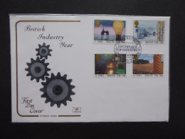 GREAT BRITAIN SG 1308-11 INDUSTRY YEAR FDC  SPECIAL POSTMARK IRON BRIDGE TELFORD  - Unclassified