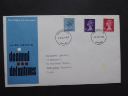 GREAT BRITAIN SG  FDC  DECIMAL ISSUE 24 OCT 1973  - Non Classés