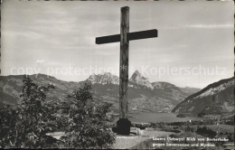 11901503 Lauerz Blick Von Bernerhoehe Auf Lauerzersee Und Mythen Lauerz - Other & Unclassified