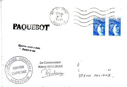 (Timbres). FSAT TAAF Marion Dufresne. 04.01.94 Le Port - Brieven En Documenten