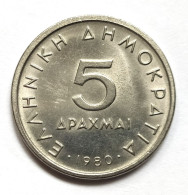 Grèce - 5 Drachmes 1980 - Griekenland