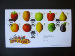 GREAT BRITAIN SG 2348-57 FRUIT AND VEGETABLES PEAR TREE DERBY Fdc - Non Classés