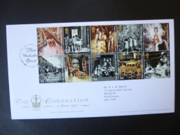 GREAT BRITAIN SG 2368-77 50TH ANNIVERSARY OF CORONATION FDC LONDON - Sin Clasificación