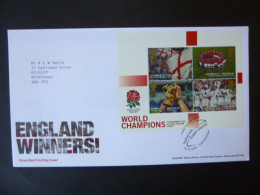 GREAT BRITAIN SG 2416MS ENGLANDS VICTORY IN WROLD CUP RUGBY CHAMPIONSHIP FDC TWICKENHAM - Non Classificati