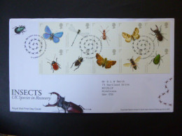 GREAT BRITAIN SG 2831-40 ACTION FOR SPECIES BUTTERFLIES FDC CRAWLEY W.SUSSEX - Zonder Classificatie