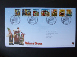 GREAT BRITAIN SG 3128-34 CHRISTMAS WITH WALLACE AND GROMIT FDC BETHLEHEM LLANDEILO - Non Classés