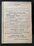 Tract Presse Clandestine Résistance Belge WWII WW2 'Silence' - Dokumente