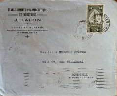 MAROC SEUL SUR LETTRE A EN TETE POUR LA FRANCE 1929 - Unused Stamps