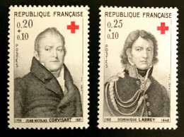 1964 FRANCE N 1433/34  CROIX ROUGE DOMINIQUE LARREY ET JEAN NICOLAS CORVISART - NEUF** - Unused Stamps