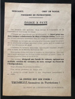 Tract Presse Clandestine Résistance Belge WWII WW2 'Dauge A Payé' - Dokumente