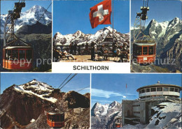 11899651 Muerren BE Schilthorn Seilbahn Drehrestaurant Piz Gloria Schweizer Flag - Other & Unclassified