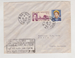 Fixe Enveloppe Poste Restante Hanoi Ha-Noï Viet-Nam 10 Novembre 1952 Anniversaire Baodaï Croix-Rouge - Viêt-Nam