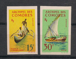 COMORES - 1964 - N°YT. 33 à 34 - Bateaux / Ships - Non Dentelé / Imperf. - Neuf Luxe ** / MNH / Postfrisch - Neufs