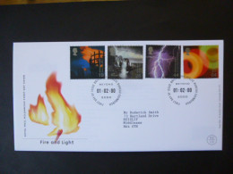 GREAT BRITAIN SG 2129-32 MILLENIUM PROJECTS FIRE AND LIGHT FDC EDINBURGH - Non Classificati