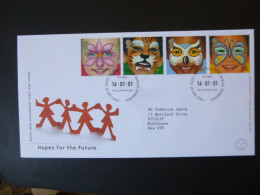 GREAT BRITAIN SG 2178-81 NEW MILLENIUM RIGHTS OF THE CHILD PAINT FACINGS FDC EDINBURGH - Non Classés