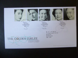 GREAT BRITAIN SG 2253-57 GOLDEN JUBILEE STUDIO PORTRAITS OF QUEEN FDC WINDSOR - Non Classificati