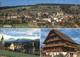 11896832 Ruswil Panorama Kirche Mit Pilatus Bauernhaus Ruswil - Otros & Sin Clasificación