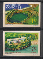 COMORES - 1967 - N°YT. 39 à 40 - Lac Et Hotel - Non Dentelé / Imperf. - Neuf Luxe ** / MNH / Postfrisch - Unused Stamps