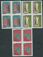 Italia 1975; Resistenza, 30° Anniversario. Sculture - Monumenti. Serie Completa In Quartine. - 1971-80: Mint/hinged