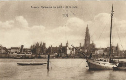 ANVERS : Panorama Du Port Et De La Rade. Censure Antwerpen En Rouge + Oblitération Chemin De Fer : Sint-Lambrechts Woluw - Antwerpen